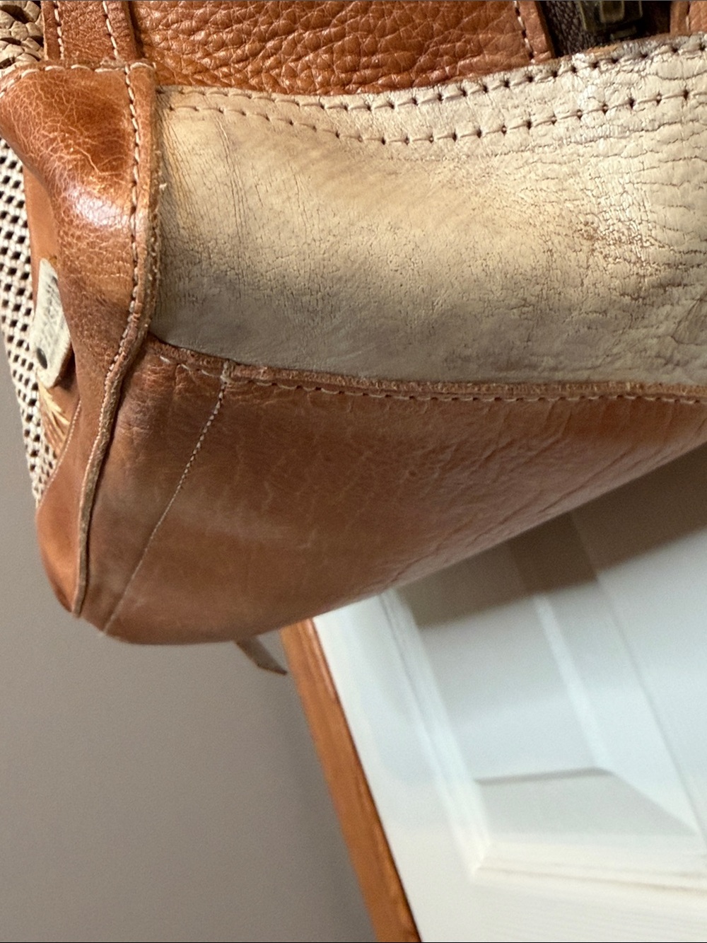 BED|STU Brown Leather Shoulder Bag with Cream Accents  Brand New!’ - Picture 11 of 11